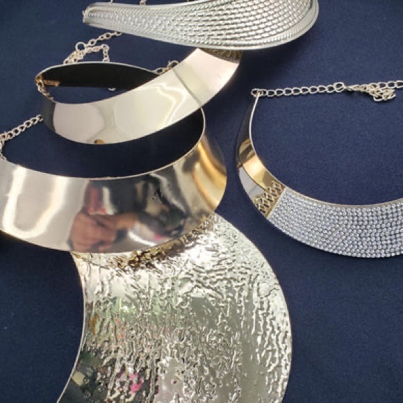 BRAND NEW MINIMALIST GOLD SILVER EGYPTIAN CHOKER COLLAR NECKLACE - Picture 4 of 5